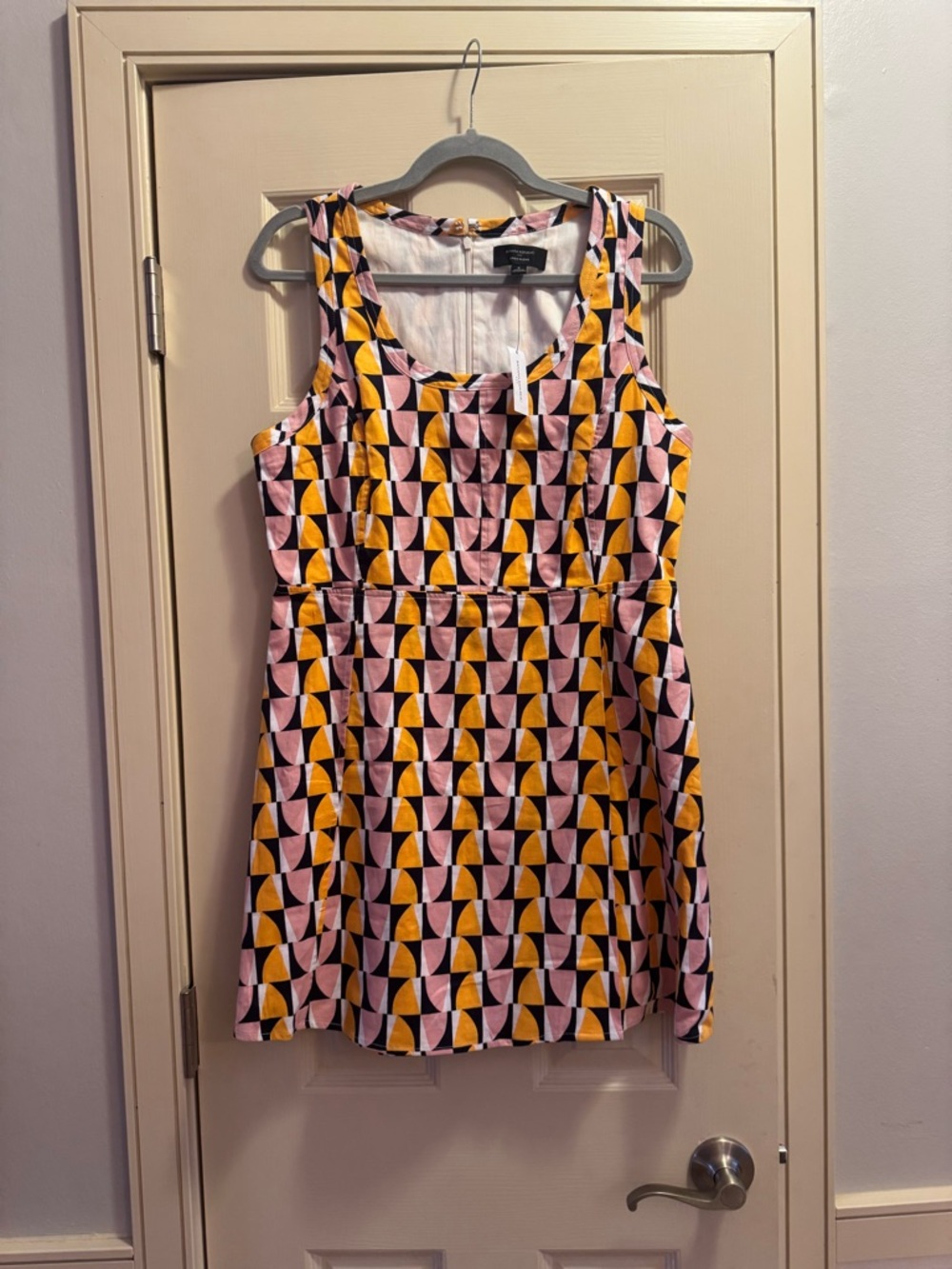 Banana Republic Pink & Yellow Geometric Sleeveless Mini Dress